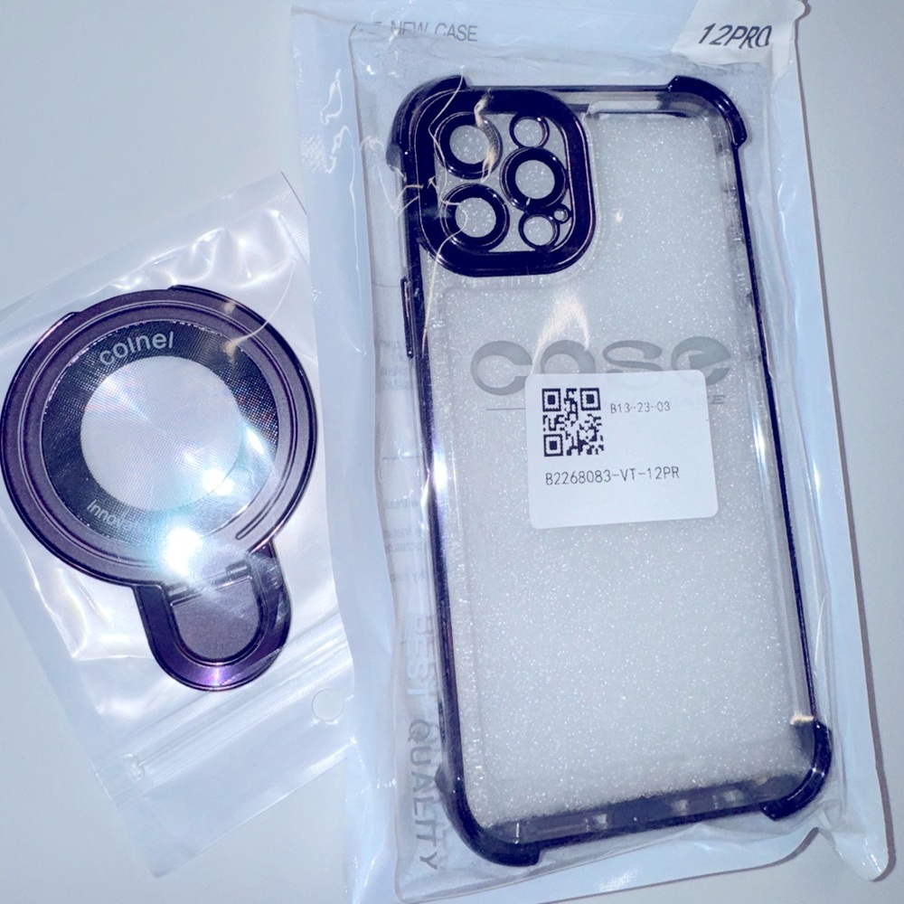 iPhone 12 Pro Magnetic Bracket Case Cover. O Ring Invisible Folding Stand Case